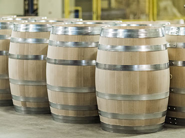 Finished American oak barrels